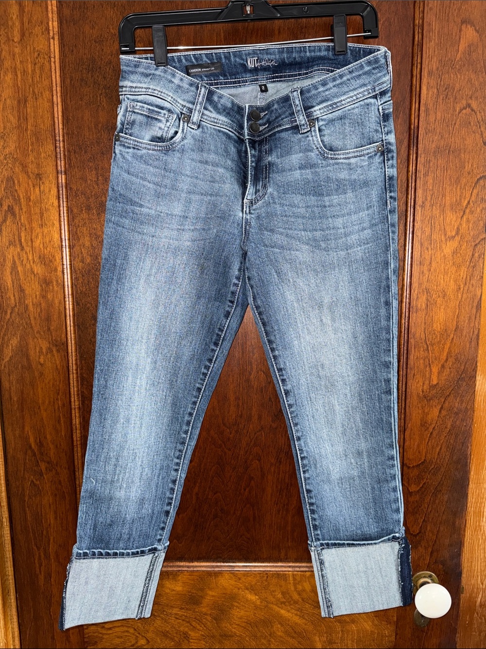 Kut from the Kloth Light Blue Cropped Cuffed Jeans